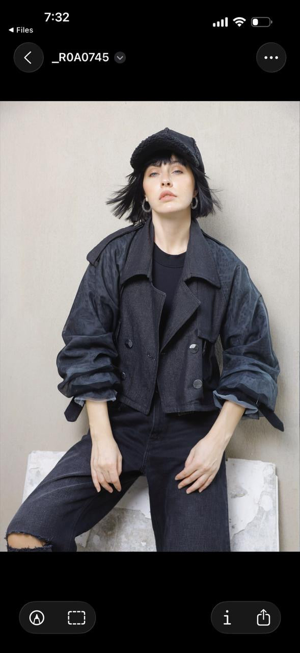 Black cropped jacket