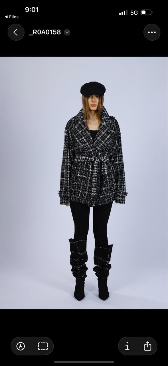 Black and white textured jacket