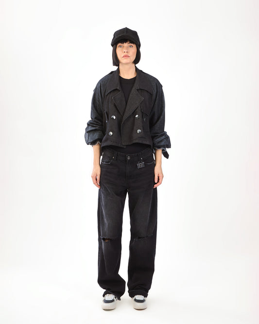 Black cropped jacket