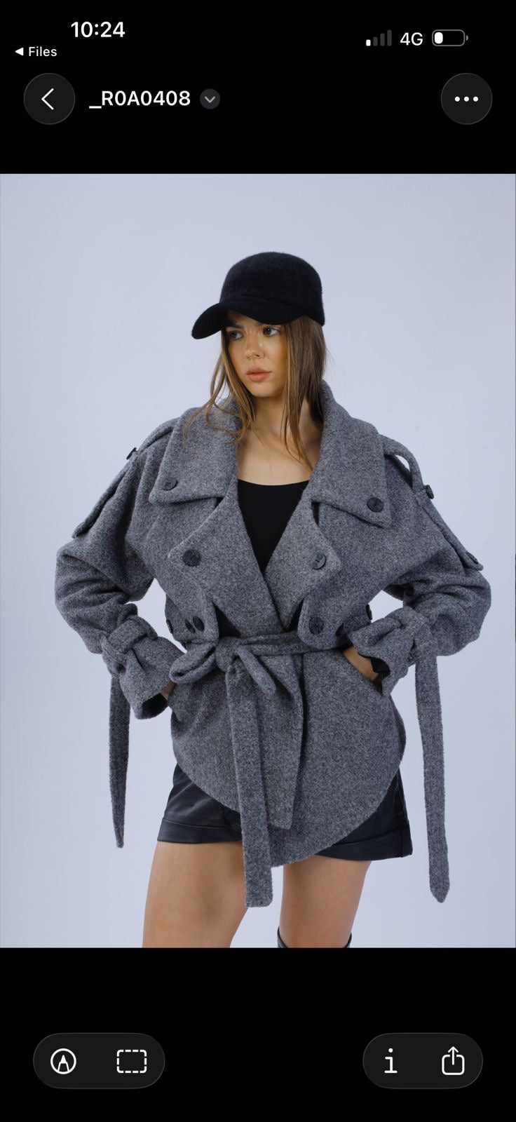 A soft grey wool-blend coat with a double-breasted design