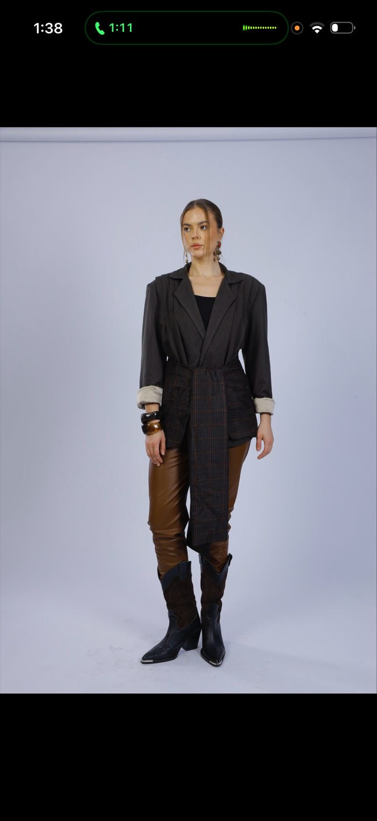 A deep charcoal blazer