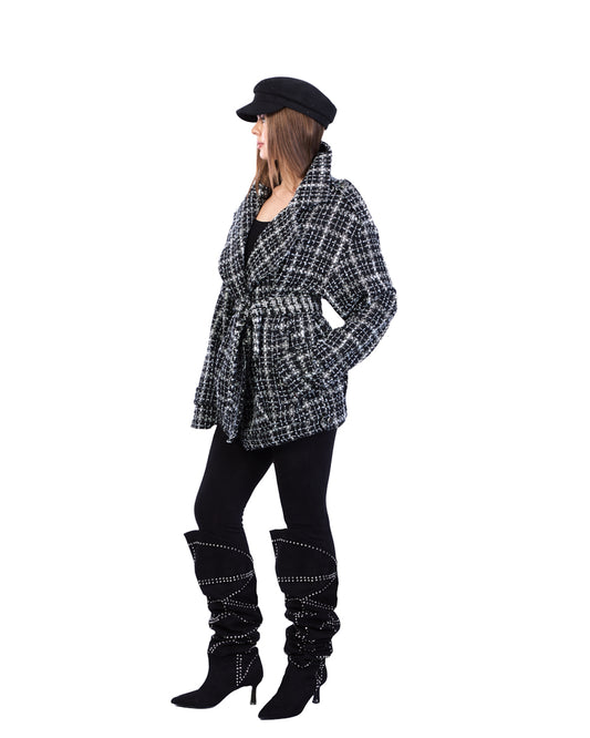 Black and white textured jacket